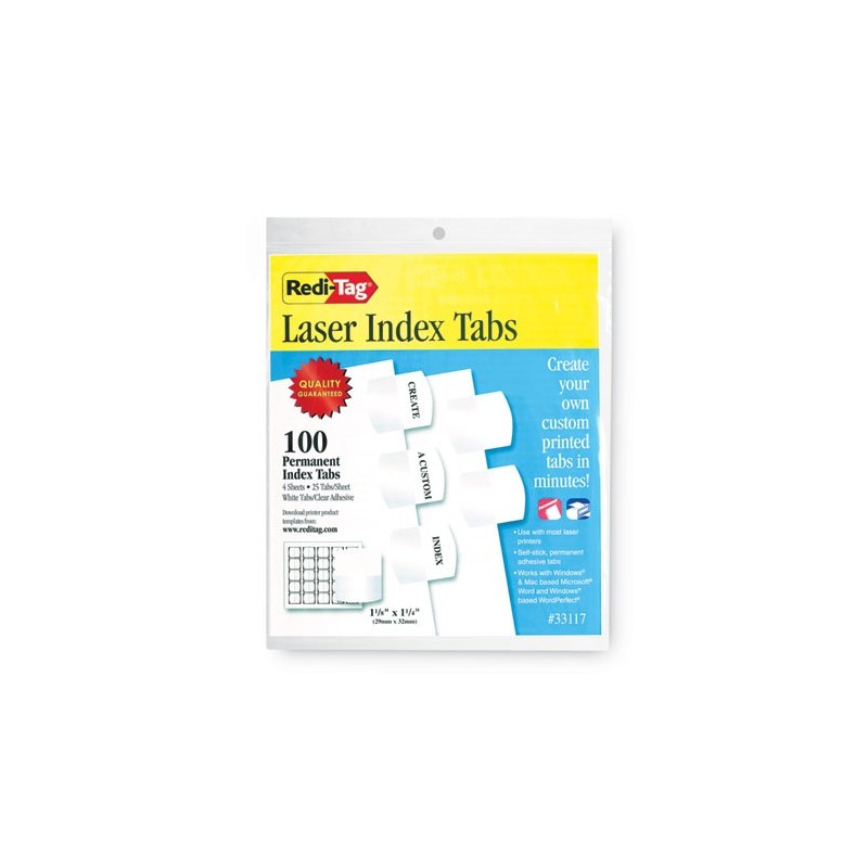 RediTag Laser and Inkjet Printable Index Tabs