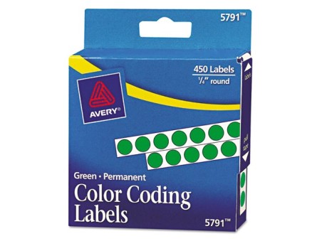 Avery Handwrite Only Removable Color-Coding Labels - 1/2" Light Blue, Pack Of 8