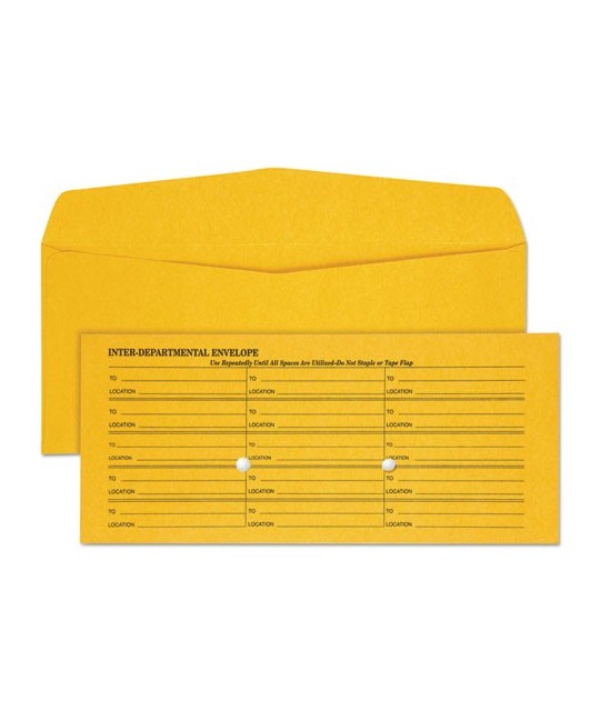 Quality Park Light Brown Fold Flap Kraft Trade Size Interoffice Envelope